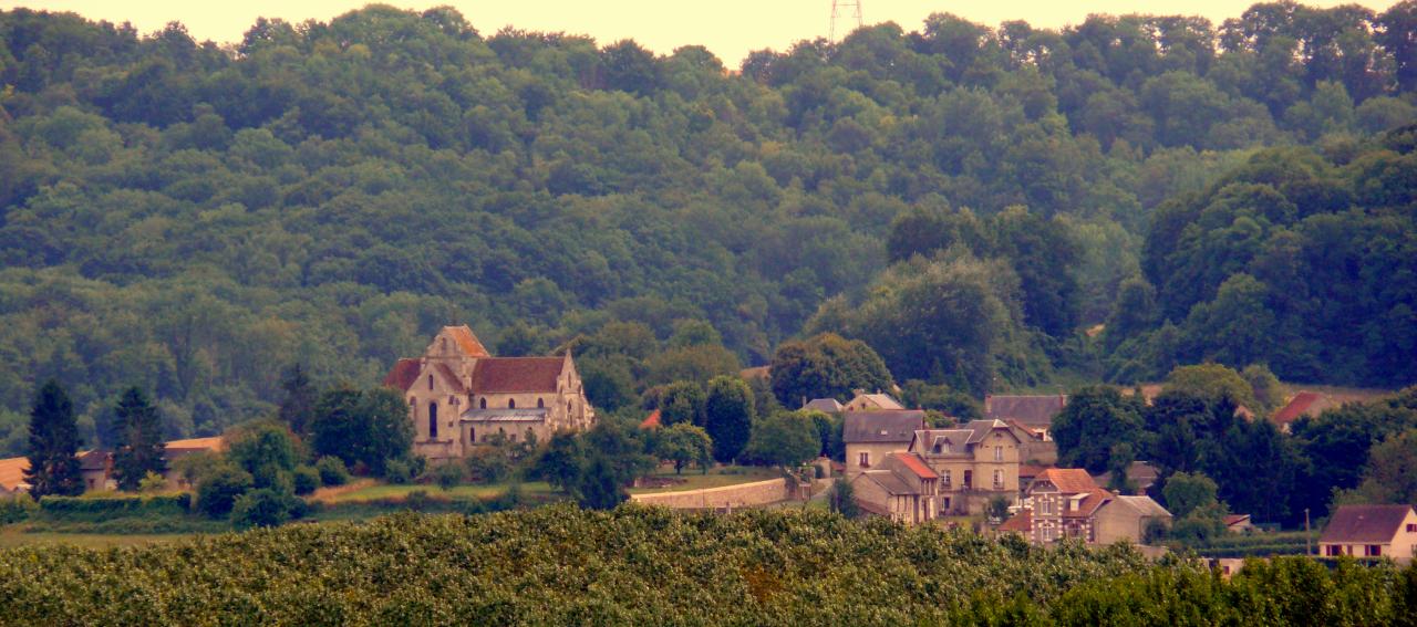 Saint-Mard pris de l'église de Chavonne Août 2013